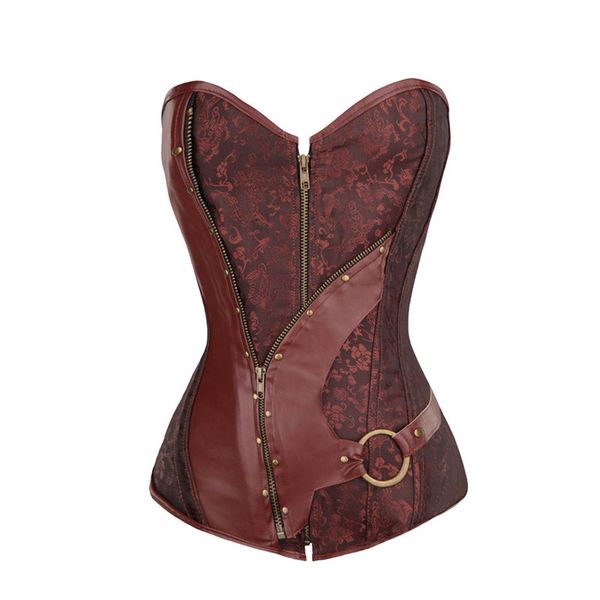 steampunk gothic corset brown color steel bone overbust corsets zipper close corselets slimming bustiers waist cincher corset, Black;white
steampunk gothic corset brown color steel bone overbust corsets zipper close corselets slimming bustiers waist cincher corset, Black;white