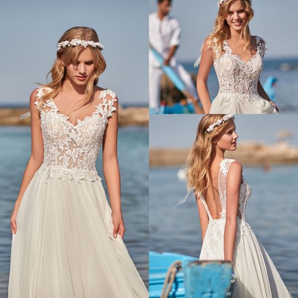 simple a line maisonsignore dresses v neck sleeveless tulle lace applique backless wedding gown sweep train robe de mariée, White
simple a line maisonsignore dresses v neck sleeveless tulle lace applique backless wedding gown sweep train robe de mariée, White