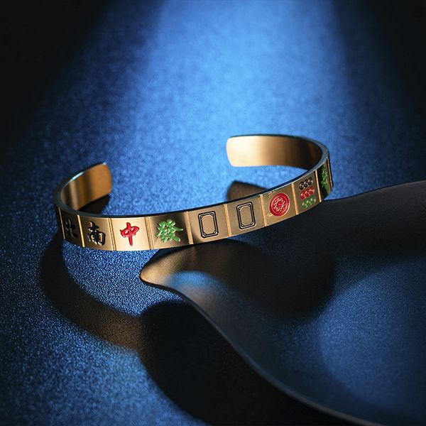 bracelet men charm bracelet stainless steel opening bracelets silver gold bangles adjustable mahjong mens accessoriess, Golden;silver
bracelet men charm bracelet stainless steel opening bracelets silver gold bangles adjustable mahjong mens accessoriess, Golden;silver