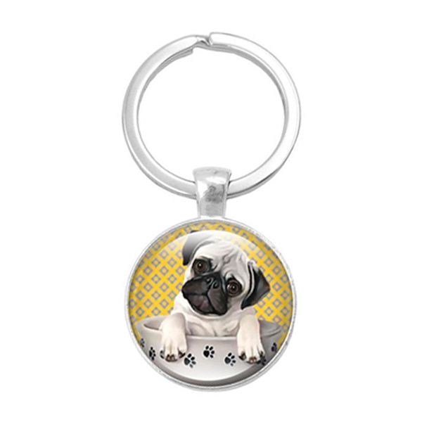 keyring round keychain key ring for women gift jewelry pendant new cute pug, Silver
keyring round keychain key ring for women gift jewelry pendant new cute pug, Silver