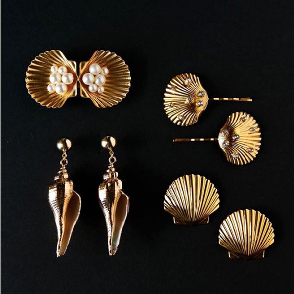 elegant sea shell shape inlay rhinestone hairpin for women bohemia embellished imitation pearl hair clips headwear accessories, Golden;white
elegant sea shell shape inlay rhinestone hairpin for women bohemia embellished imitation pearl hair clips headwear accessories, Golden;white