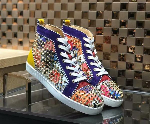 full studded shoes red bottom high cut 2019 designer brand rivet studded spikes flats casual shoes men women party lovers genuine leather, Black
full studded shoes red bottom high cut 2019 designer brand rivet studded spikes flats casual shoes men women party lovers genuine leather, Black