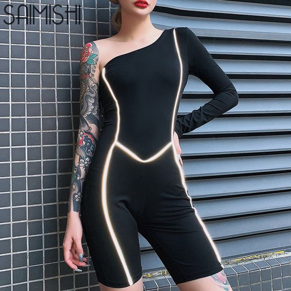 saimish fashion reflective stripe women fitness playsuit 2019 summer one shoulder rompers womens jumpsuit casual sportswear, Black;white
saimish fashion reflective stripe women fitness playsuit 2019 summer one shoulder rompers womens jumpsuit casual sportswear, Black;white