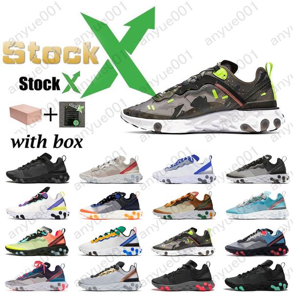 olive react element 87 55 mens running shoes tour yellow undercover camo red men women sail black white taped seams sports sneakers