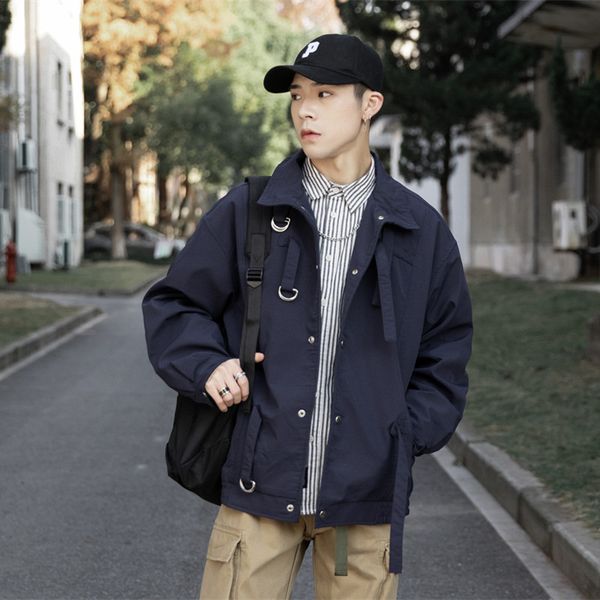 legible spring autumn casual jacket turn-down collar men loose outwear windbreaker mens coats and jackets solid streetwear men, Black;brown 
legible spring autumn casual jacket turn-down collar men loose outwear windbreaker mens coats and jackets solid streetwear men, Black;brown