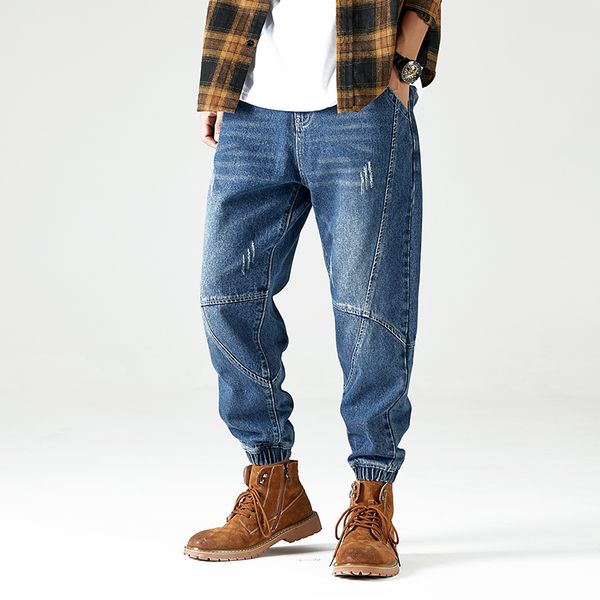 men's pants men 2021 spring vintage hip hop denim pockets cargo jeans summer harajuku streetwear joggers harem trouser, Black 
men's pants men 2021 spring vintage hip hop denim pockets cargo jeans summer harajuku streetwear joggers harem trouser, Black