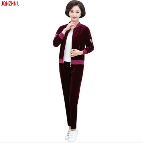 jqnzhnl mid-aged women clothing tracksuits set 2018 new women golden velvet coat and long pants casual suit two-pieces set as805, Gray
jqnzhnl mid-aged women clothing tracksuits set 2018 new women golden velvet coat and long pants casual suit two-pieces set as805, Gray