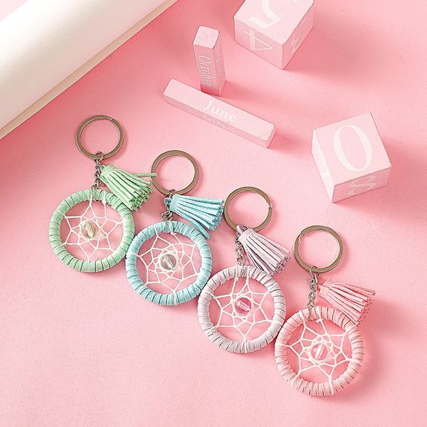 dream catcher key chain creative handmade keychains girl bags decorative pendant charm beautiful key ring for woman, Silver 
dream catcher key chain creative handmade keychains girl bags decorative pendant charm beautiful key ring for woman, Silver