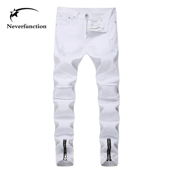 destroyed slim ripped men hip hop white jeans men's cotton skinny fold male high street knee holes denim trousers, Blue
destroyed slim ripped men hip hop white jeans men's cotton skinny fold male high street knee holes denim trousers, Blue