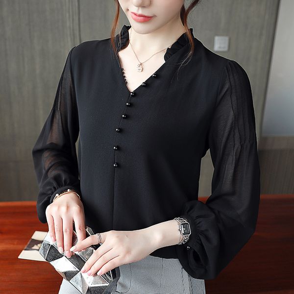 luxury spring fall ruffle v-neck chiffon blouses runway women's office career business black shirts lady fashion long sleeve shirts, White
luxury spring fall ruffle v-neck chiffon blouses runway women's office career business black shirts lady fashion long sleeve shirts, White