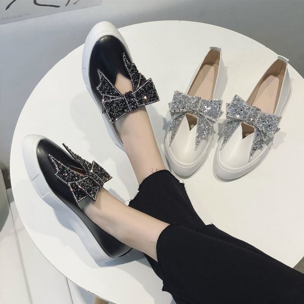 женского шитье мода платформа дама dropshipping женщины bling pu leather flat обувь женщина скольжение на прогулочную вулканизированную обув, Black 
женского шитье мода платформа дама dropshipping женщины bling pu leather flat обувь женщина скольжение на прогулочную вулканизированную обув, Black