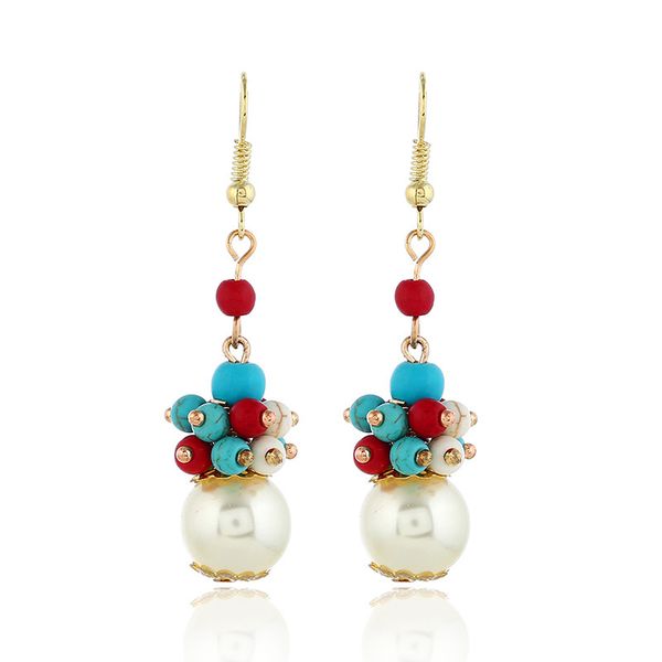 bohemian retro pearl earrings in europe and america with exaggerated personality and long coloured turquoise earrings, Golden
bohemian retro pearl earrings in europe and america with exaggerated personality and long coloured turquoise earrings, Golden
