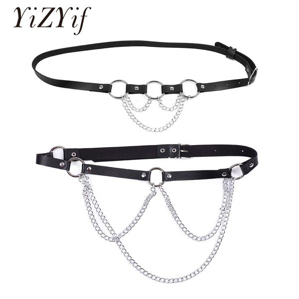 yizyif women gothic bondage harness garter belt black faux leather punk harness adjustable waist garter belt with metal chain, Black;brown
yizyif women gothic bondage harness garter belt black faux leather punk harness adjustable waist garter belt with metal chain, Black;brown