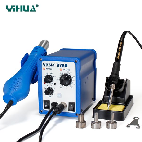 700w soldering stations portable handheld temperature controlled air soldering station welding tool yihua 878a
700w soldering stations portable handheld temperature controlled air soldering station welding tool yihua 878a