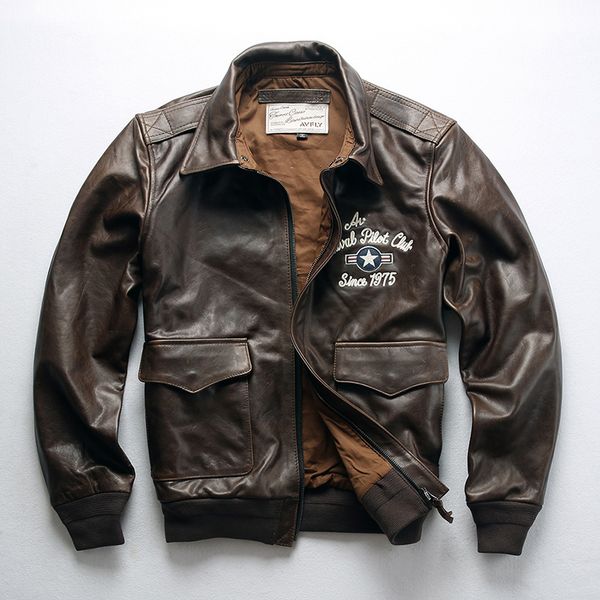 2019 men's a2 militaly flight jacket embroidery genuine leather jakcet men cattle leather bomber jacket male, Black
2019 men's a2 militaly flight jacket embroidery genuine leather jakcet men cattle leather bomber jacket male, Black