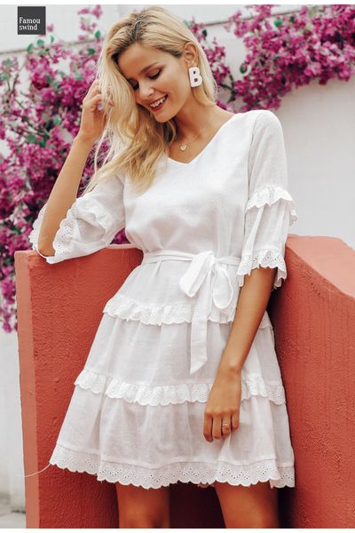 women dress above knee mini elegant white flare sleeve ruffle sashes summer dresses casual v neck female dress vestidos, Black;gray
women dress above knee mini elegant white flare sleeve ruffle sashes summer dresses casual v neck female dress vestidos, Black;gray