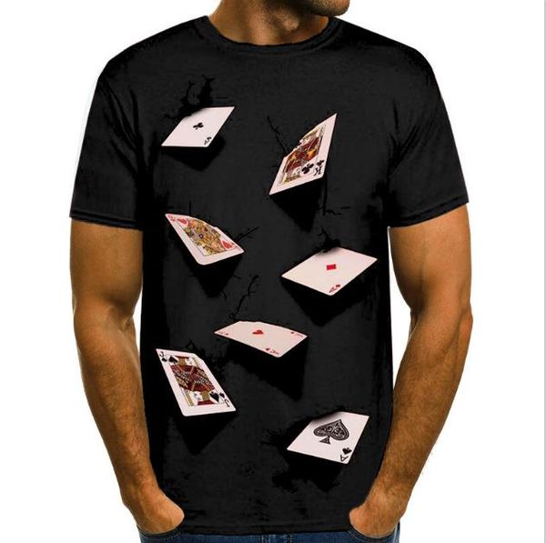 mens tshirts summer fashion stylish casual short sleeved tees 3d poker designer, White;black
mens tshirts summer fashion stylish casual short sleeved tees 3d poker designer, White;black