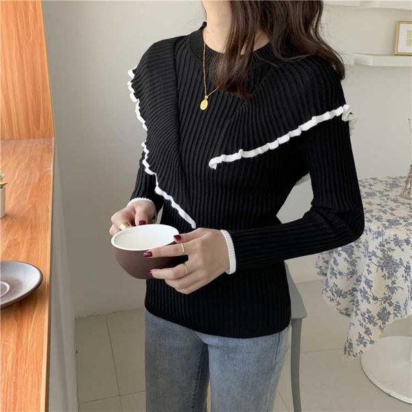 new fashion ruffles design women sweaters female pullovers knitted sweater slim long sleeve ladies autumn spring knit, White;black
new fashion ruffles design women sweaters female pullovers knitted sweater slim long sleeve ladies autumn spring knit, White;black