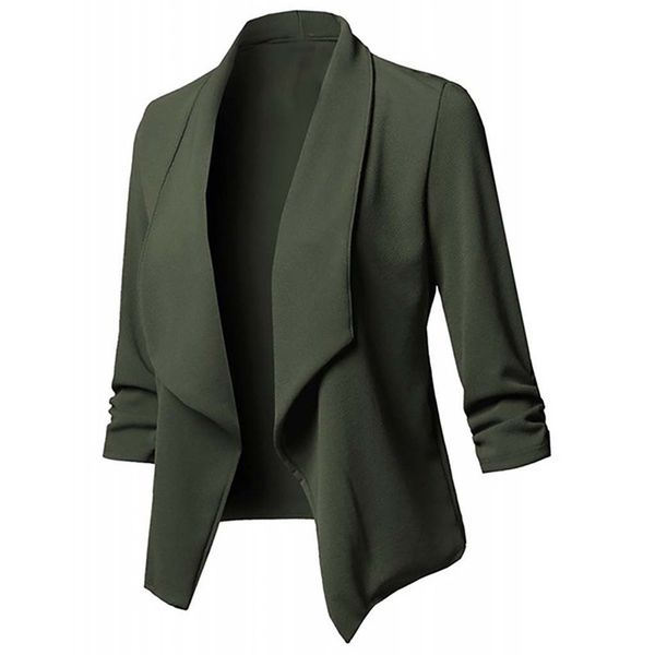 blazers women office work wear elegant ladies business suit long sleeves cardigan coat open front ruched casual s-5xl 16#30, White;black
blazers women office work wear elegant ladies business suit long sleeves cardigan coat open front ruched casual s-5xl 16#30, White;black