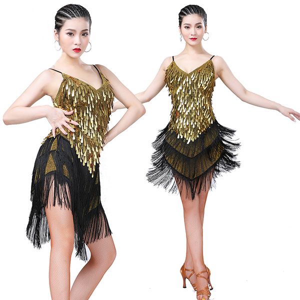 ladies latin dance dress 1920s flapper dresses charleston gatsby party halloween tassel fringes sequin dancing competition, Black;red
ladies latin dance dress 1920s flapper dresses charleston gatsby party halloween tassel fringes sequin dancing competition, Black;red