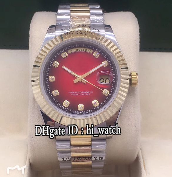 new daydate a2813 automatic mens watch fluted steel bezel d-red dial tow tone yellow gold stainless steel bracelet watches hi_watch 25c3, Slivery;brown
new daydate a2813 automatic mens watch fluted steel bezel d-red dial tow tone yellow gold stainless steel bracelet watches hi_watch 25c3, Slivery;brown