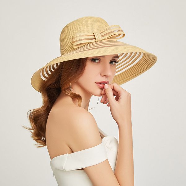 2019 new style women summer beach hat bow knot accent ladies striped wide brim floppy sun hat paper straw, Blue;gray
2019 new style women summer beach hat bow knot accent ladies striped wide brim floppy sun hat paper straw, Blue;gray