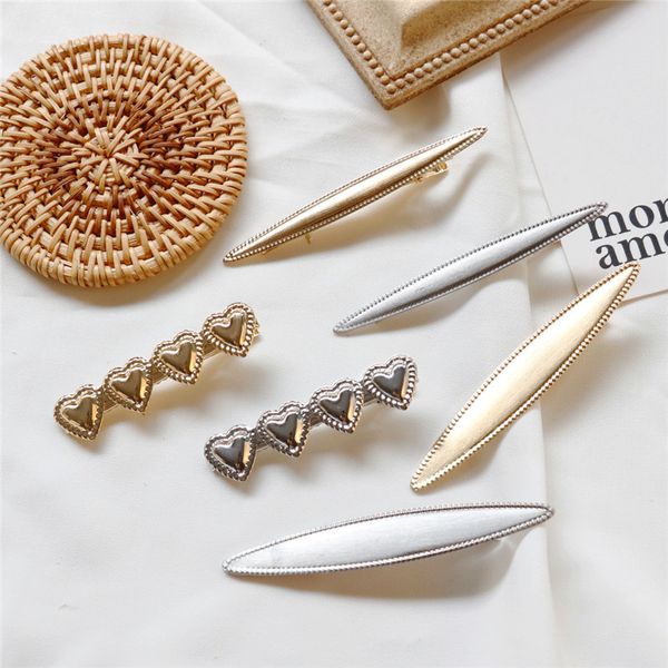 1pc japan women fashion hair clips girls retro metal gold silver brushed hairgrip leaf heart shape hairpin hair accessories, Golden;silver
1pc japan women fashion hair clips girls retro metal gold silver brushed hairgrip leaf heart shape hairpin hair accessories, Golden;silver