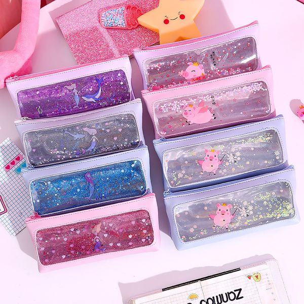 creative transparent sequin quicksand pen bag plastic pu water proof pencil bag pen case large capacity pencil case child gifts
creative transparent sequin quicksand pen bag plastic pu water proof pencil bag pen case large capacity pencil case child gifts