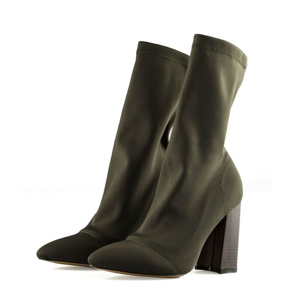 bonjean women's boots pointed toe yarn elastic ankle boots thick heel high heels shoes woman female socks 2019 spring, Black
bonjean women's boots pointed toe yarn elastic ankle boots thick heel high heels shoes woman female socks 2019 spring, Black