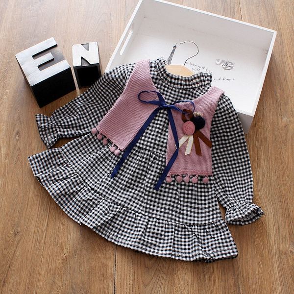 2pcs 0-24m fashion spring kids vest+dress baby girl clothes sets plaid ruffle long sleeve dress+3d flower knit vest outfits, White
2pcs 0-24m fashion spring kids vest+dress baby girl clothes sets plaid ruffle long sleeve dress+3d flower knit vest outfits, White