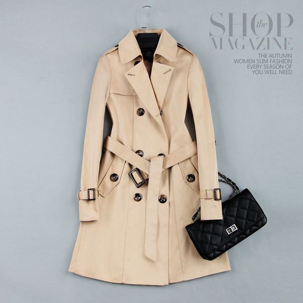 classic double breasted mid-long trench coat women 2020 spring autumn korean khaki slim street windbreaker outerwear female, Tan;black
classic double breasted mid-long trench coat women 2020 spring autumn korean khaki slim street windbreaker outerwear female, Tan;black