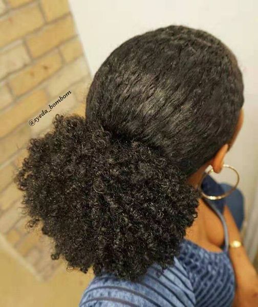 100% brazilian clip in human ponytail hair extensions kinky curly drawstring ponytail afro puffs updos curly ponytails 120g, Black
100% brazilian clip in human ponytail hair extensions kinky curly drawstring ponytail afro puffs updos curly ponytails 120g, Black