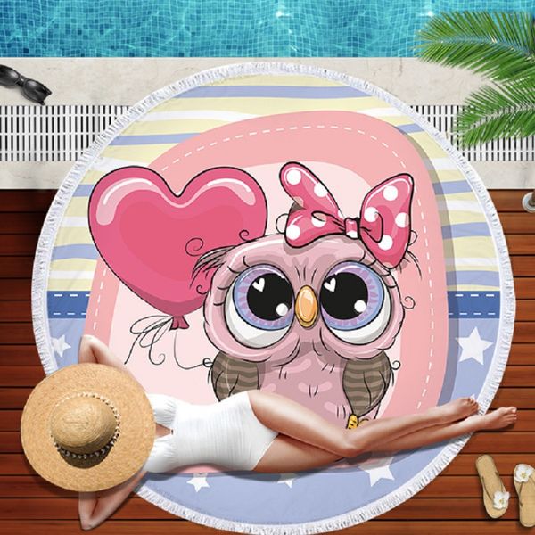 cartoon owl pattern round beach towel 150*150 microfiber fringe living room wall hanging tapestry plush yoga mat
cartoon owl pattern round beach towel 150*150 microfiber fringe living room wall hanging tapestry plush yoga mat