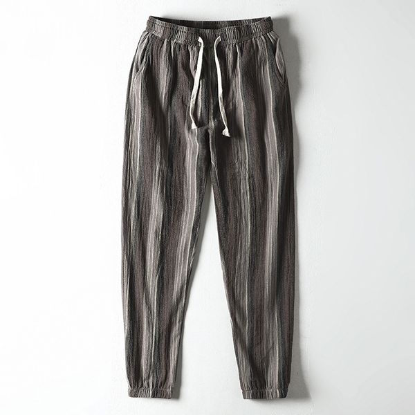 wholesale 2020 summer new loose plus size mens cotton and linen striped pants men leisure beam feet capri-pants, Black
wholesale 2020 summer new loose plus size mens cotton and linen striped pants men leisure beam feet capri-pants, Black