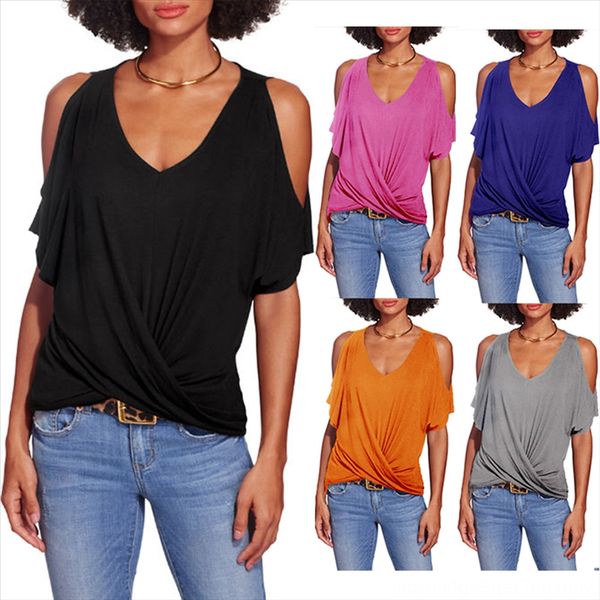 2019 summer irregular shoulder-exposed deep v short sleeve solid color t-shirt female 2019 summer irregular shoulder-exposed deep, White
2019 summer irregular shoulder-exposed deep v short sleeve solid color t-shirt female 2019 summer irregular shoulder-exposed deep, White