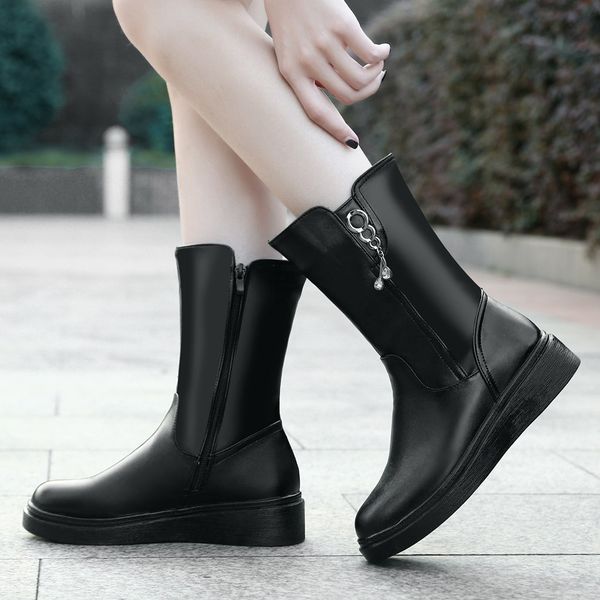 winter women's mid socks boots accessories plush round head zipper winter boots non-slip shoes woman flat heel round head, Black
winter women's mid socks boots accessories plush round head zipper winter boots non-slip shoes woman flat heel round head, Black