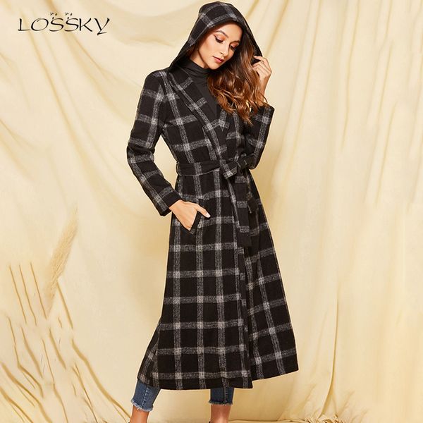 lossky hooded coat 2019 autumn winter women long sleeve plaid cardigan with belt blouson femme warm long black clothes jackets
lossky hooded coat 2019 autumn winter women long sleeve plaid cardigan with belt blouson femme warm long black clothes jackets