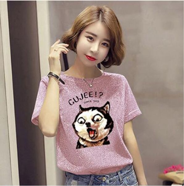 2019 new printed bright silk t-shirt female summer short-sleeved loose bottoming shirt tide tees shirt women's women's clothing #, White
2019 new printed bright silk t-shirt female summer short-sleeved loose bottoming shirt tide tees shirt women's women's clothing #, White