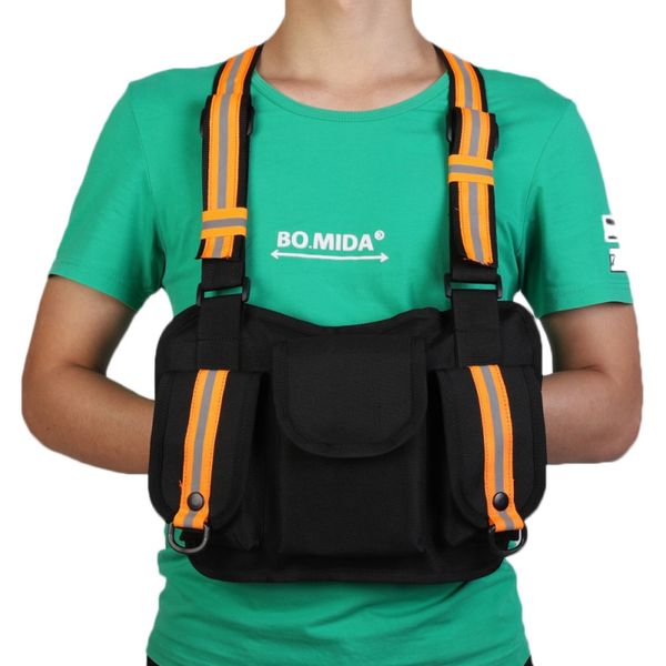 outdoor fashion reflective multi-function chest bag vest hip hop street beat chest bag hunting vest front pocket holster
outdoor fashion reflective multi-function chest bag vest hip hop street beat chest bag hunting vest front pocket holster