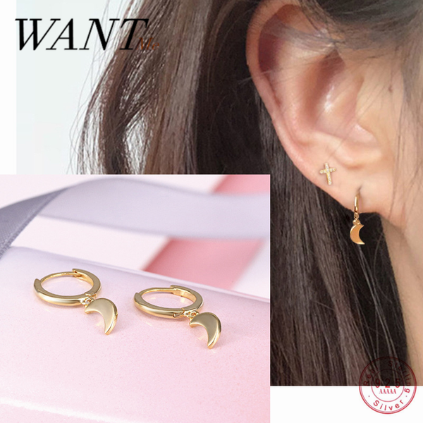 wantme real 100% 925 sterling silver trendy minimalist moon tassel dangle ear hoop stud earrings for women jewelry birthday gift, Golden;silver
wantme real 100% 925 sterling silver trendy minimalist moon tassel dangle ear hoop stud earrings for women jewelry birthday gift, Golden;silver