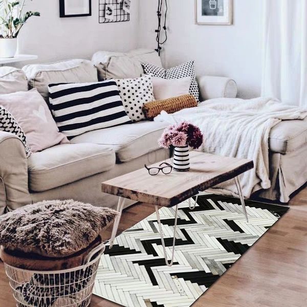 american style cowhide patchwork carpet , big size genuine cow leather black and white striped decorative bedside rug 80x160cm
american style cowhide patchwork carpet , big size genuine cow leather black and white striped decorative bedside rug 80x160cm