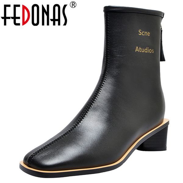 fedonas new fashion square toe high heels women ankle boots genuine leather zipper boots basic office shoes woman, Black
fedonas new fashion square toe high heels women ankle boots genuine leather zipper boots basic office shoes woman, Black