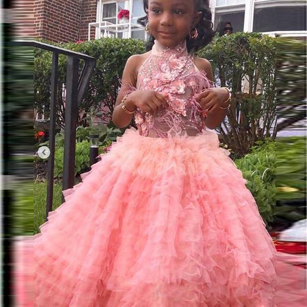 african halter flower girls dresses appliques beads tiered skirts ankle length first communion dress backless kids formal wear, White;blue
african halter flower girls dresses appliques beads tiered skirts ankle length first communion dress backless kids formal wear, White;blue