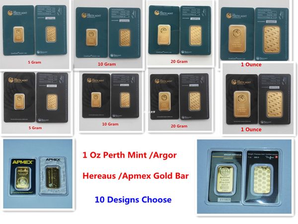 

1 oz perth mint argor hereaus rcm apmex gold bar plated 24k gold plated gold bullion birthday holiday gifts home decorations crafts
