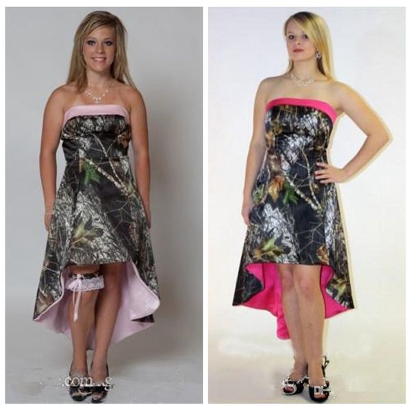 strapless a-line camo bridesmaid dresses high low 2019 hi-lo short vestidos de bridesmaid prom party gowns honor of maid, White;pink
strapless a-line camo bridesmaid dresses high low 2019 hi-lo short vestidos de bridesmaid prom party gowns honor of maid, White;pink