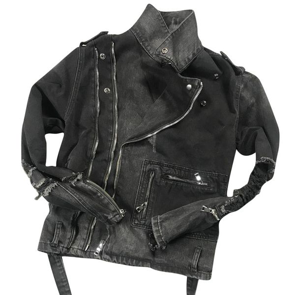 denim jacket men street mens ripped denim jackets with multi zippers streetwear distressed motorcycle biker jeans jacket, Black;brown
denim jacket men street mens ripped denim jackets with multi zippers streetwear distressed motorcycle biker jeans jacket, Black;brown