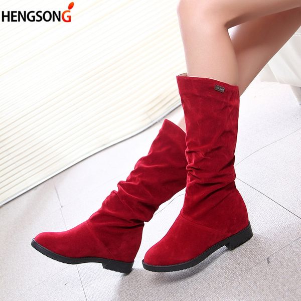 autumn winter women's boots matte flock boots for female ladies height increased low heel shoes fashion mid calf high, Black
autumn winter women's boots matte flock boots for female ladies height increased low heel shoes fashion mid calf high, Black