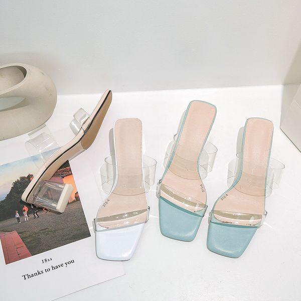 transparent jelly slippers women's summer open toes shoes fashion woman slides square heels sandals mule footwear, Black
transparent jelly slippers women's summer open toes shoes fashion woman slides square heels sandals mule footwear, Black