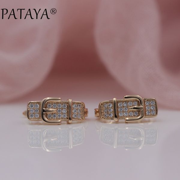 pataya new arrivals white round natural zircon earrings 585 rose gold unique leather belt buckle women fashion wedding jewelry, Silver
pataya new arrivals white round natural zircon earrings 585 rose gold unique leather belt buckle women fashion wedding jewelry, Silver