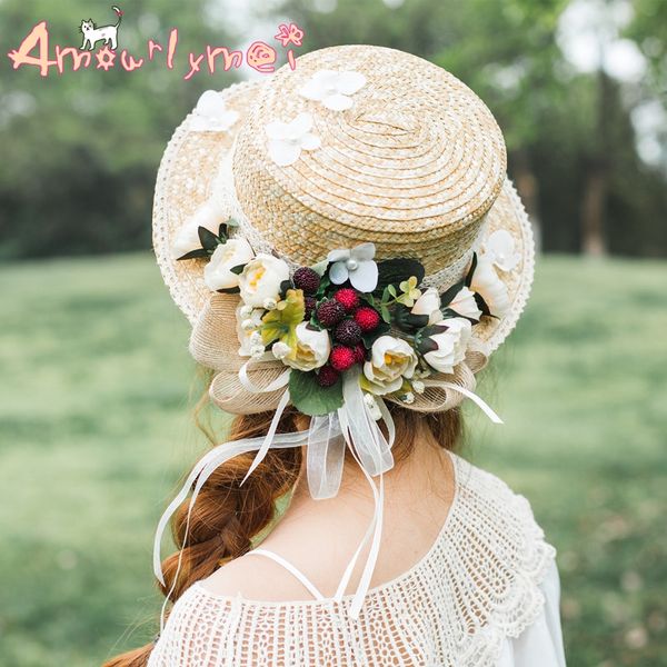 japanese style mori girl lolita sweet flower lace bow straw hat for women summer beach sun hat & caps female chapeu, Blue;gray
japanese style mori girl lolita sweet flower lace bow straw hat for women summer beach sun hat & caps female chapeu, Blue;gray